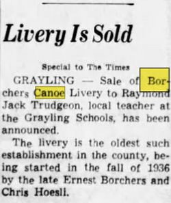 Borchers AuSable Canoe & Kayak - Sep 17 1964 Article (newer photo)
